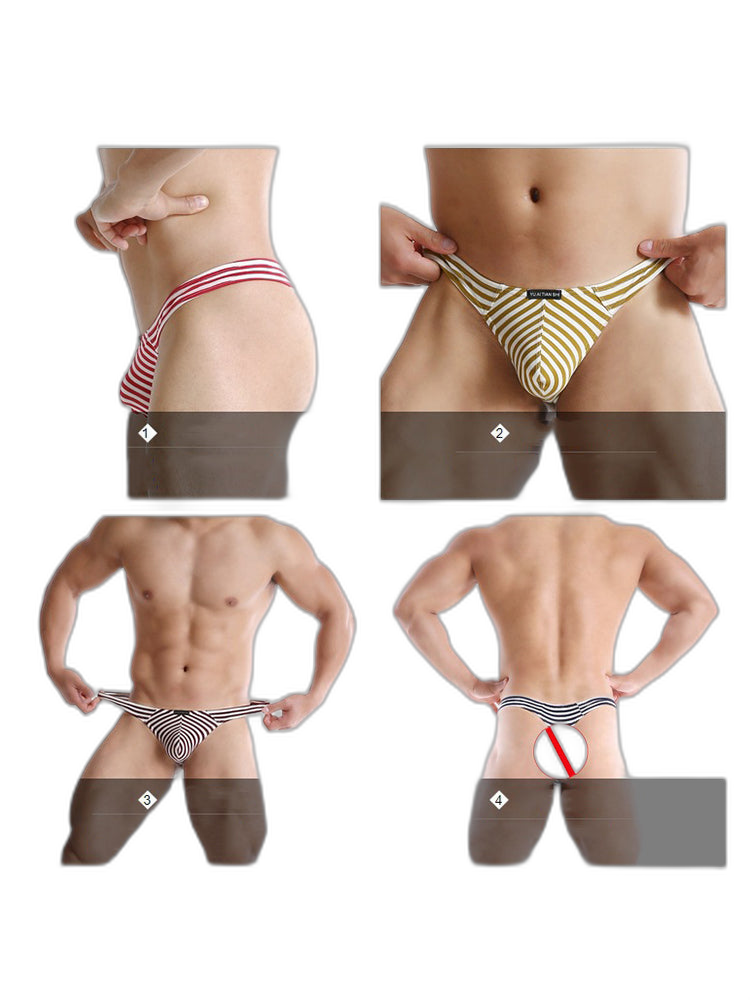 3 Pack Men's Striped Trendy Cooling Touch Day-Long Comfort Firm Support Thongs