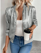 Thin Coat With Zip Slim Fit Slimming Casual Jacket Top