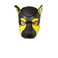 Mr S Leather NEOPRENE FRISKY Puppy Hood | Black & Yellow