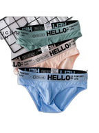 Men's Cotton Ribbed Breathable Briefs with 3D Pouch
