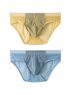 2 Pack Men’s Striped Separate Pouch Thin Briefs