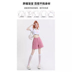 Women's Denim Shorts Fashion Retro Summer High-waisted Slim Wide-leg Pants