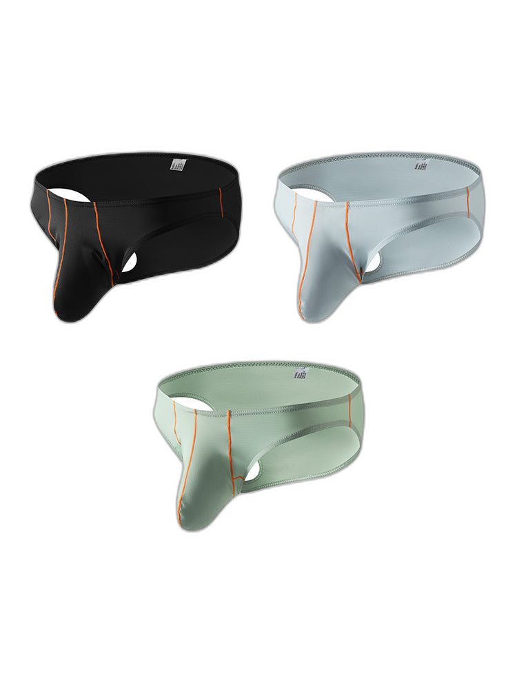 3 Pack Men's U-Pouch Ice Silk Briefs