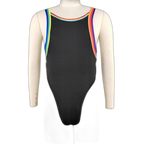 Rainbow Stripe Stretch Thong Bodysuit