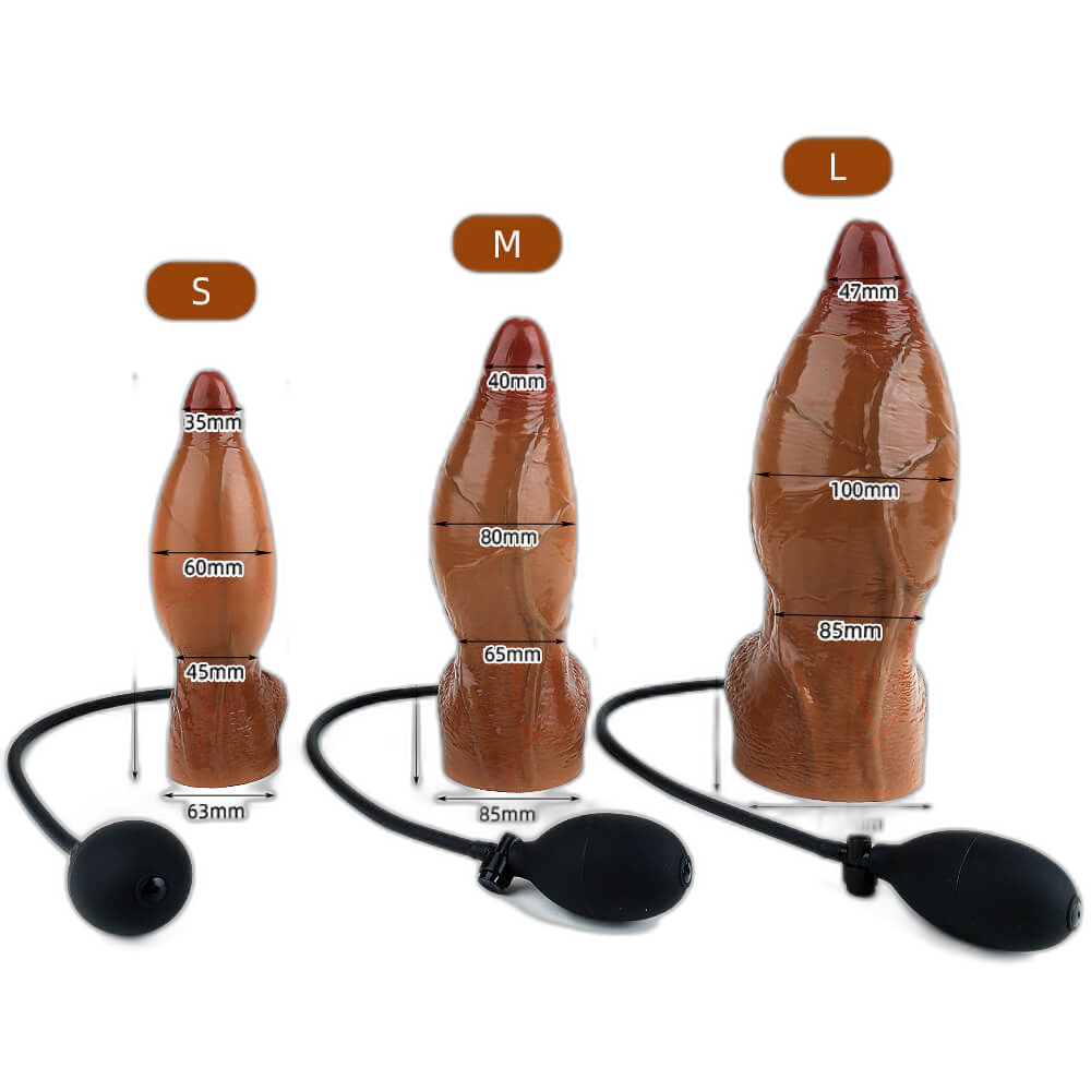 Yiren - Inflatable Dildo – Realistic Brown Expanding Dildo