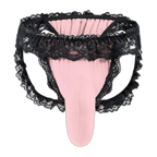Frilly Lace Sissy Thong With Bulge Lift