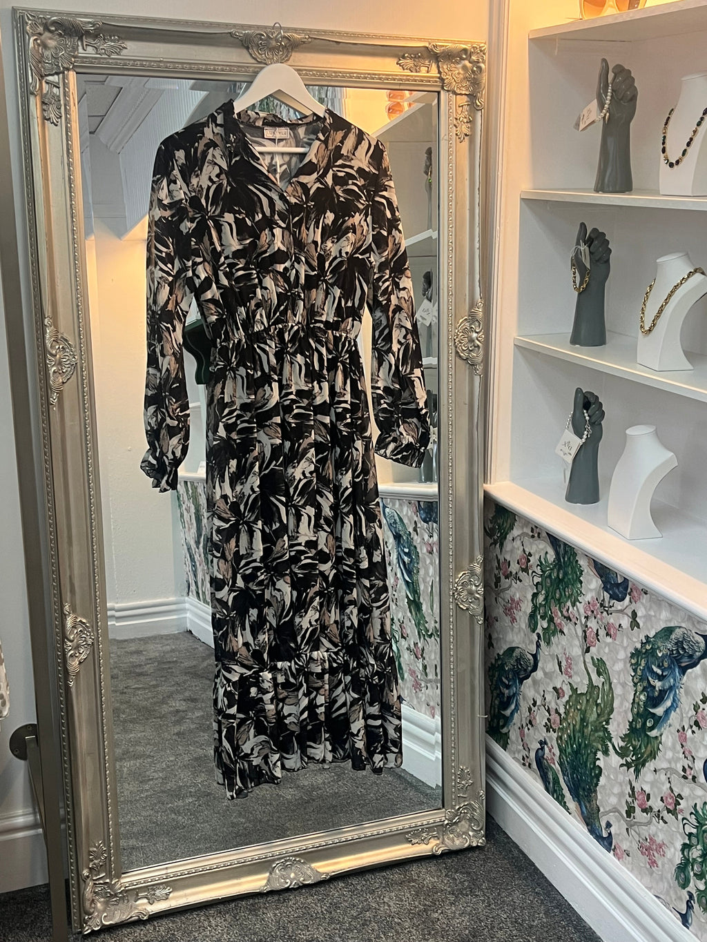 Luxtyle Pleated Longsleeve Dress | One Size 8–14
