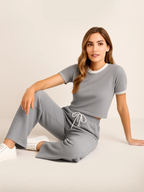 Contrast Trouser Set