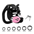 Pup Hood Chastity Cage Pink