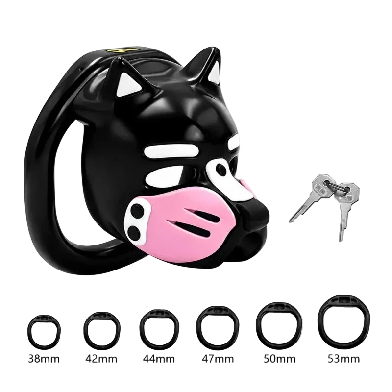 Pup Hood Chastity Cage Pink