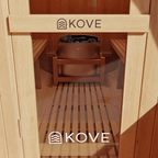 KOVE Outdoor Barrel Sauna – 5–6 Person Garden Sauna with 6kW Harvia Electric Heater