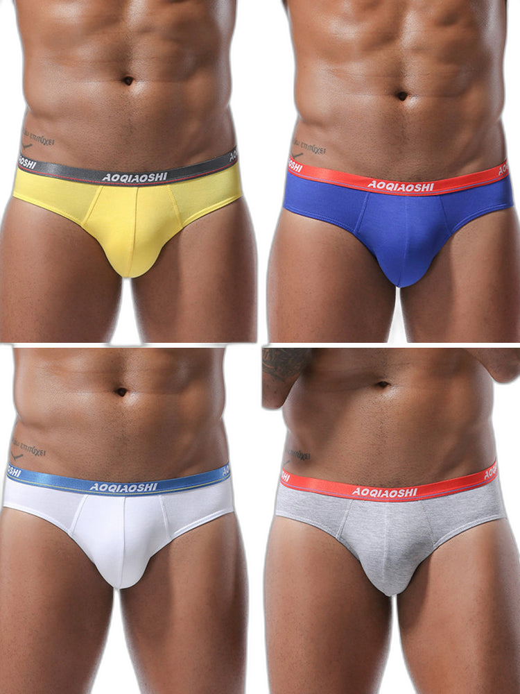 4 Pack Men’s Stylish 3D U Convex Pouch Briefs