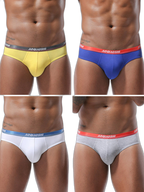 4 Pack Men’s Stylish 3D U Convex Pouch Briefs