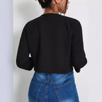 Solid Color Slit Bomber Jacket
