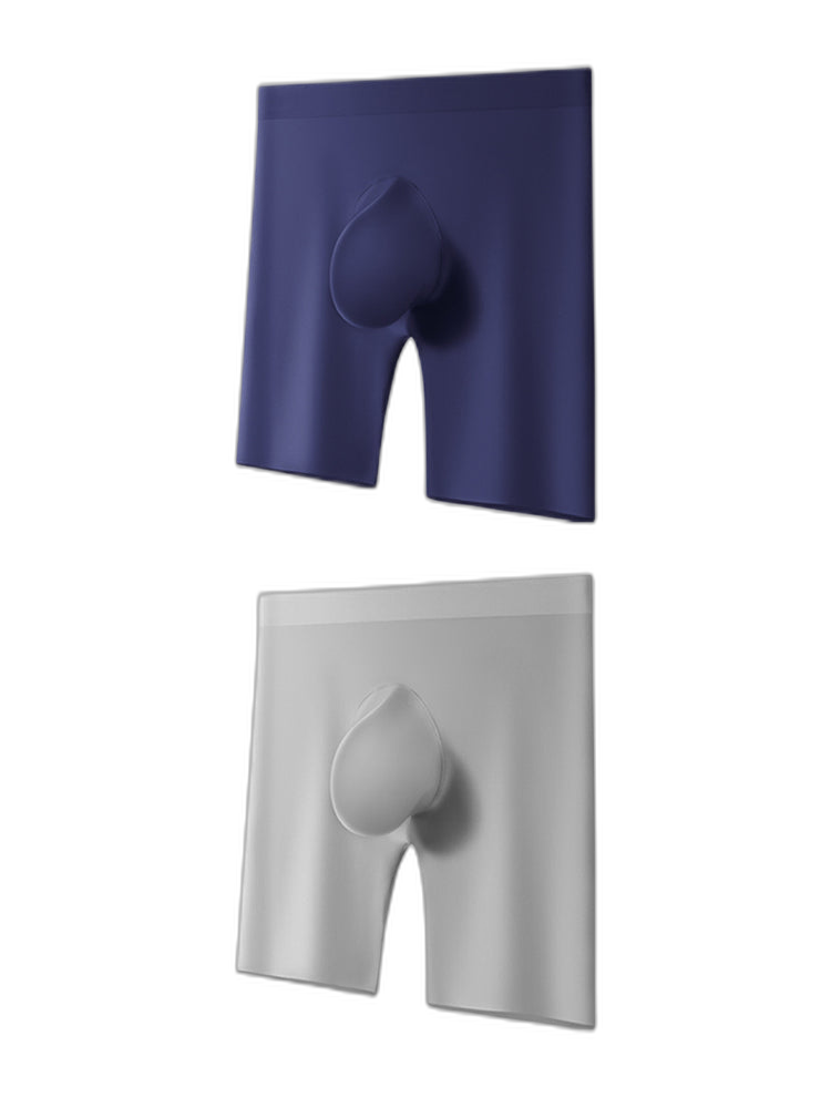 2 Pack Men's Ice Silk Anti-Chafing Quick-Dry Seamless Midway Briefs