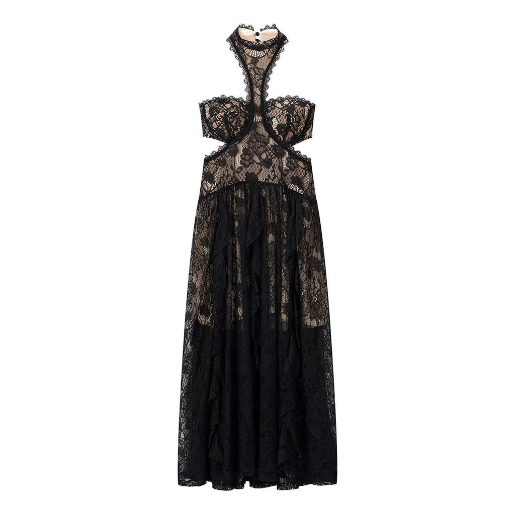 Women's Lace Slip Dress Resort-Style Long Skirt