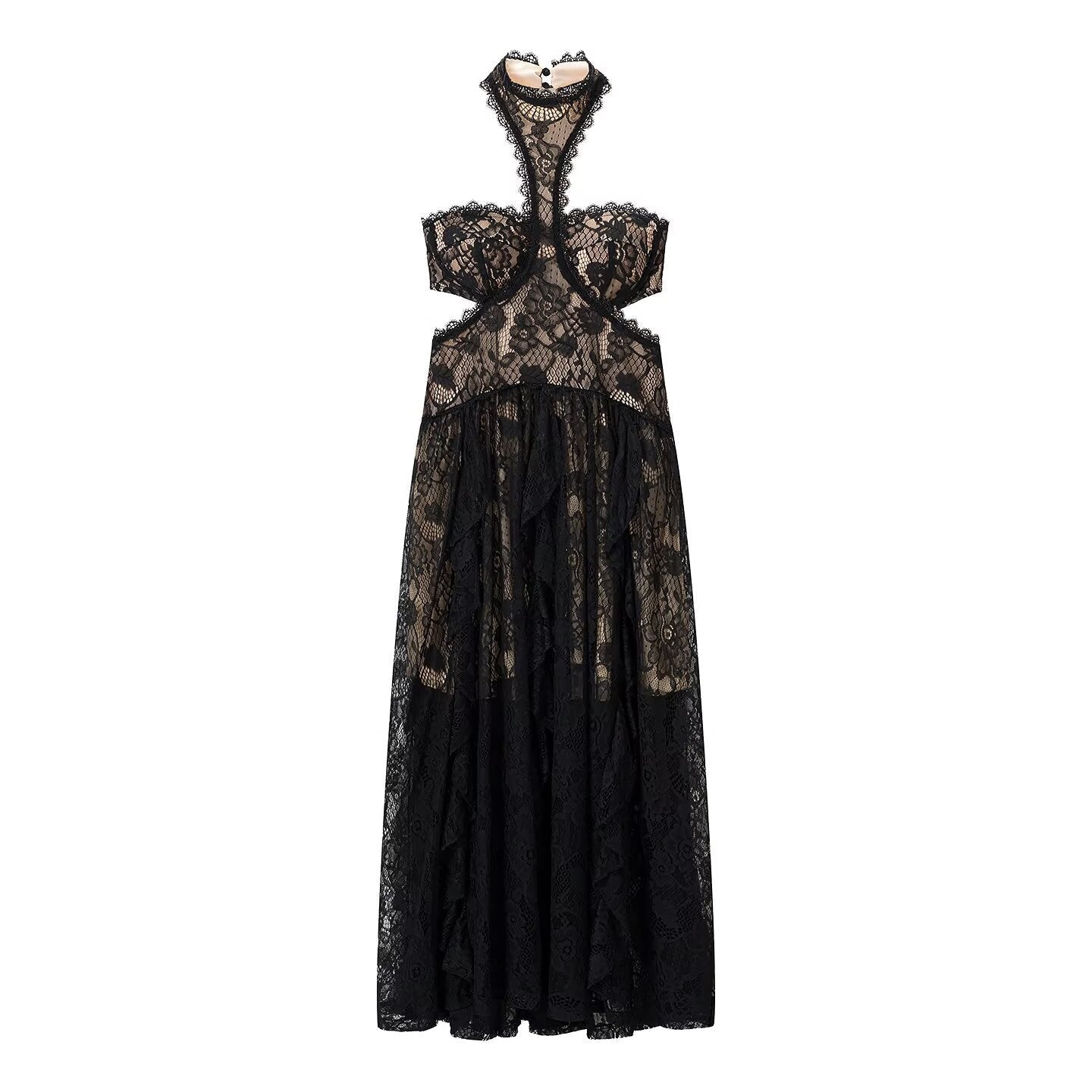 Women's Lace Slip Dress Resort-Style Long Skirt