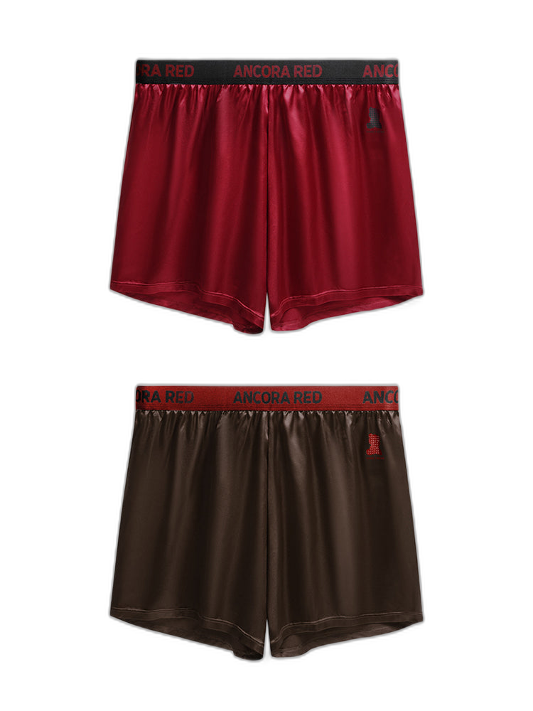 2 Pack Men's Solid Lounge Casual Boxers