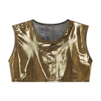 Shiny Sleeveless Crop Vest / Briefs