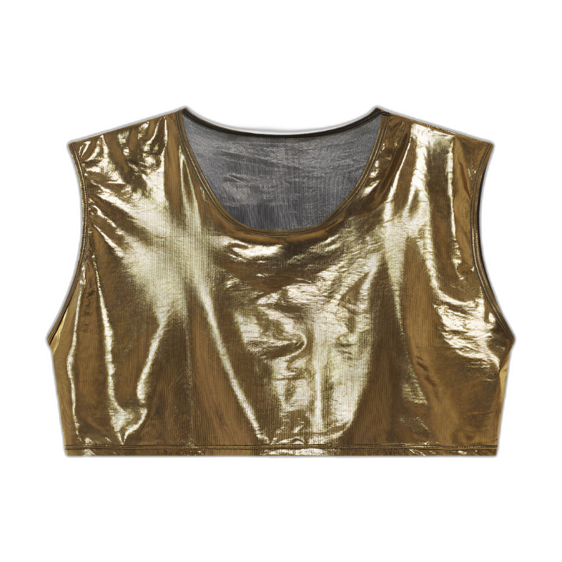 Shiny Sleeveless Crop Vest / Briefs