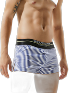 Mens 100% Cotton Striped Loose Home Boxer Shorts