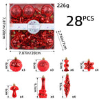 Christmas Decorations 28PCS Electroplated Plastic Balls Christmas Tree Ornaments