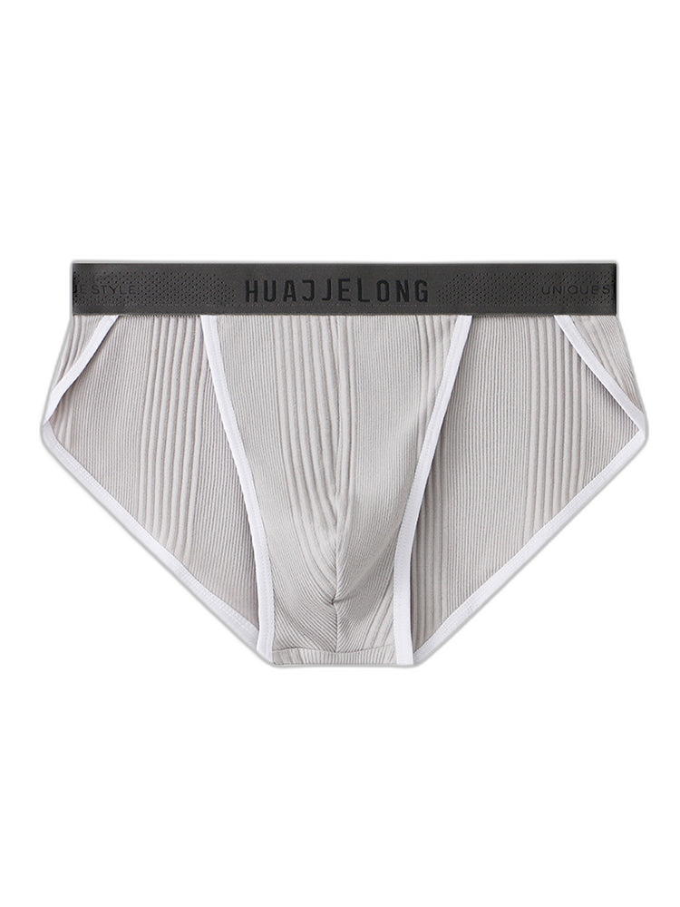4 Pack Men's Solid Color Cotton Breathable Trendy Briefs
