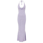 Sexy Slim-fit Strap Dress Backless Tight-fit Beautiful-back Knit Dress