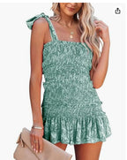 European And American Fold Ruffled Tied Dress