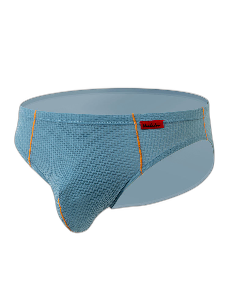 3 Pack Men's Nylon Plaid Lift Hip Briefs Triangle Briefs