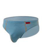 3 Pack Men's Nylon Plaid Lift Hip Briefs Triangle Briefs