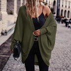 Solid Color And V-neck Loose Knitted Sweater