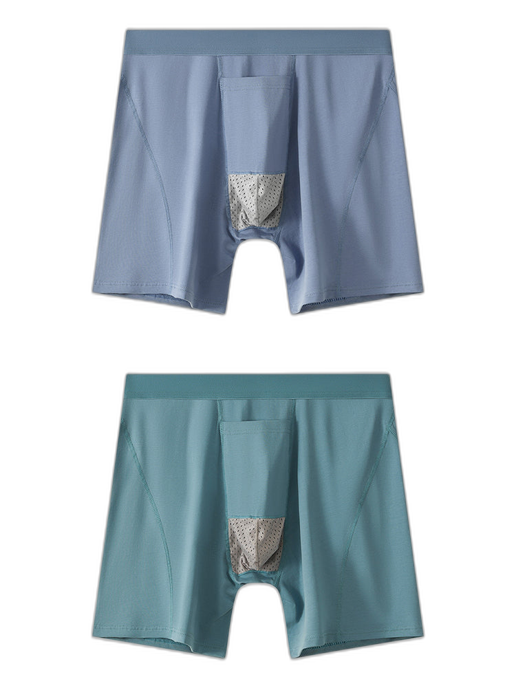 2 Pack Men's Gun Bullet Separation Casual Sports Breathable Cotton Mid-Rise Midway Briefs