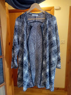 WOMEN'S GEORGE 3/4 JACKET Medium size BLACK AND WHITE