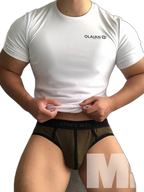 Men’s Spliced Lines U Convex Pouch Cotton Briefs