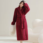 Couples' Flannel Bathrobes Extra-thick And Super-warm Loungewear