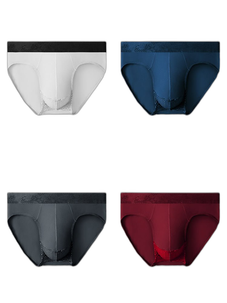 4 Pack Men's Comfortable Thin Pouch Breathable Mesh Briefs