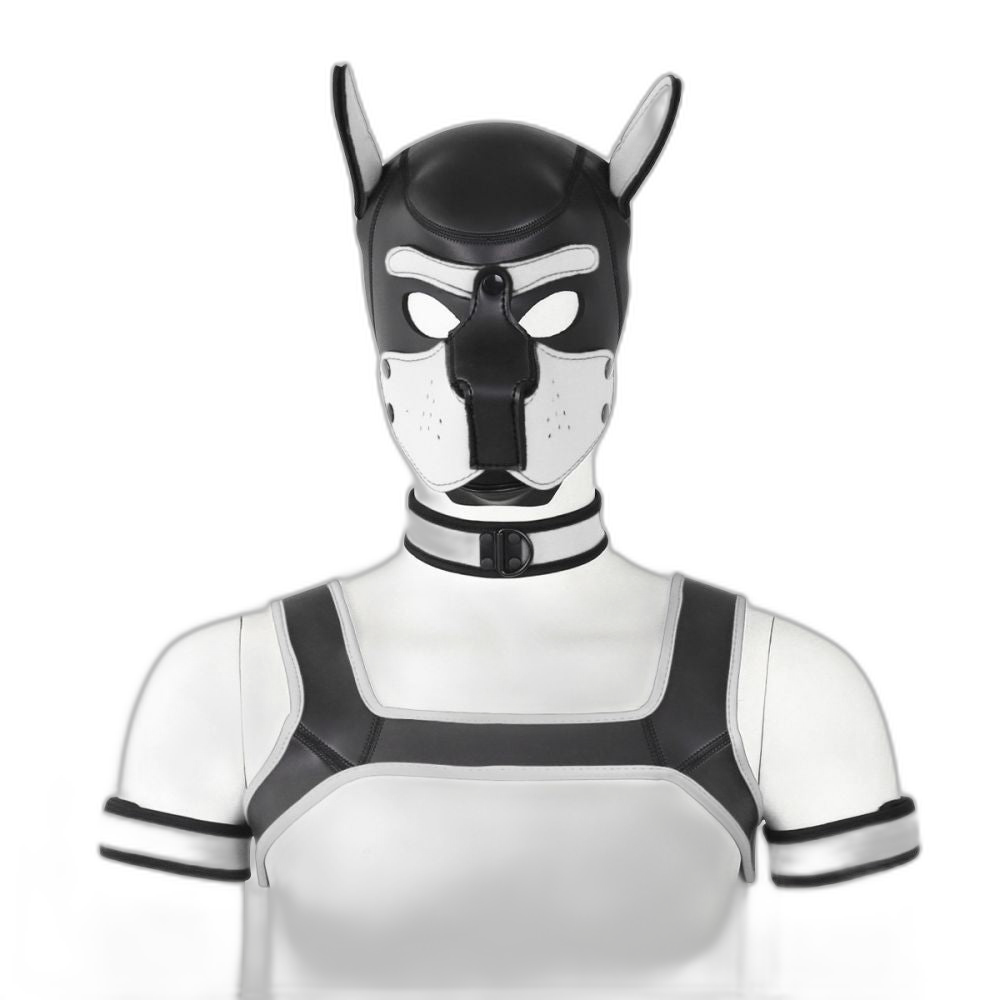 Beta Puppy Play Set - Pup Hood & BDSM Collar & Chest Harness
