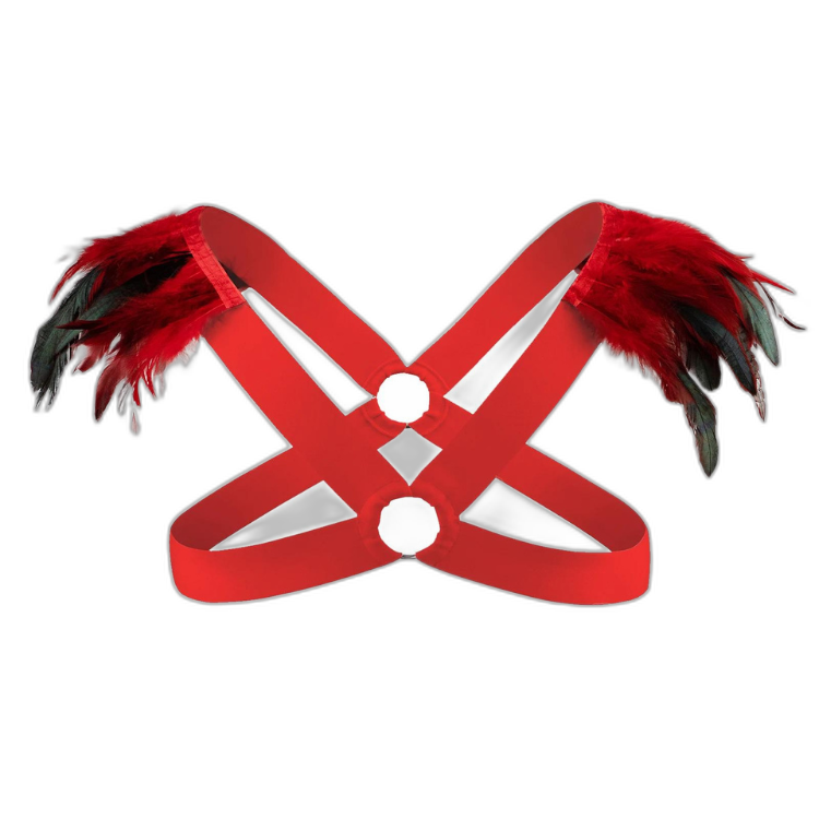 Men's Feather Decorative Harness Strap