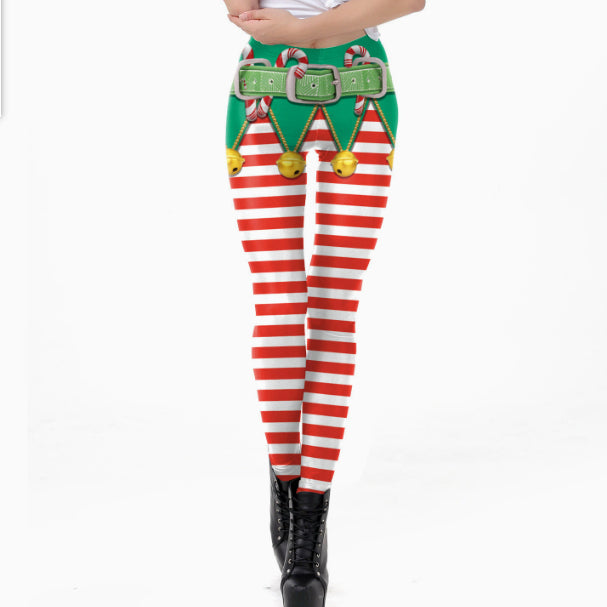 Sexy Slim-fit Straight-leg Tight Leggings For Women Featuring 3D Printed Character Designs