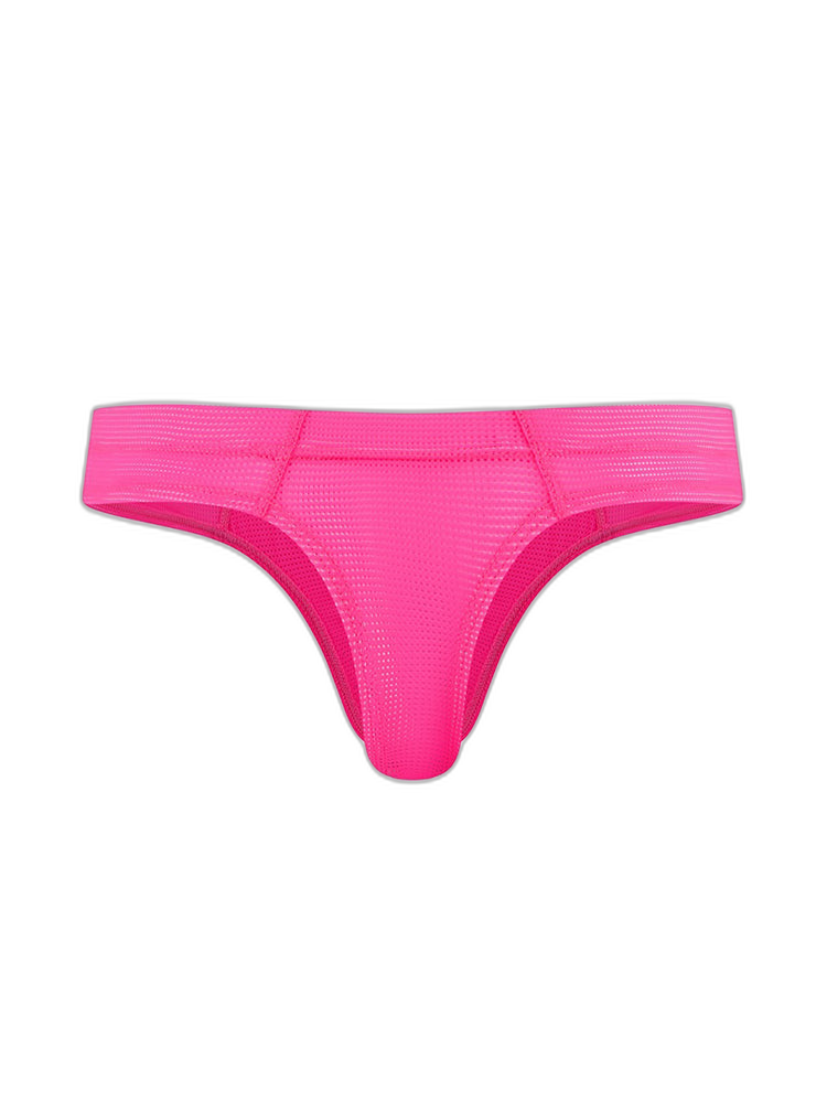 Men's Simple Breathable Mesh Pouch Thong & Strings