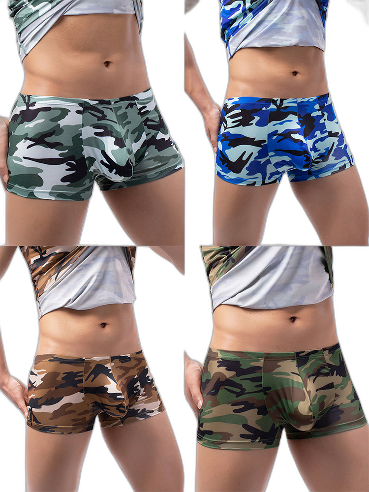 4-pack Men's Low-rise U-pouch Camouflage Boxer Briefs