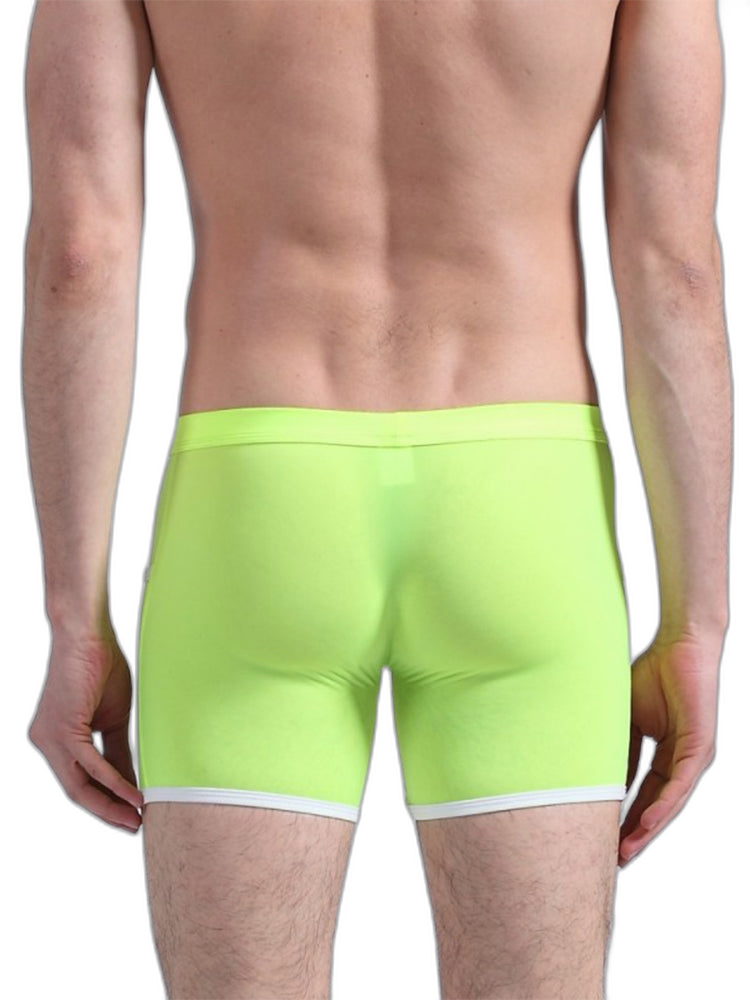 3 Pack Men's Long Leg Boxer Briefs Made of Ultra-Thin Ice Silk with Anti-Wear Elastic