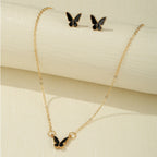 Butterfly Earrings & Necklace Jewellery Set