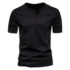 Mens Casual Crew-Neck Short-Sleeve Solid-Color T-Shirt
