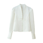Women's Loose Casual Breasted Wide-shoulder Jacket