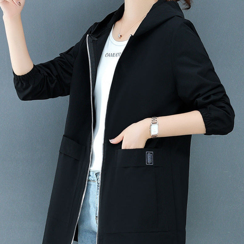 Women's Fashion Mid-Length Plus-Size Hooded Jacket