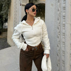 Temperament Slimming Crop Hoodie Sweatshirt For Women