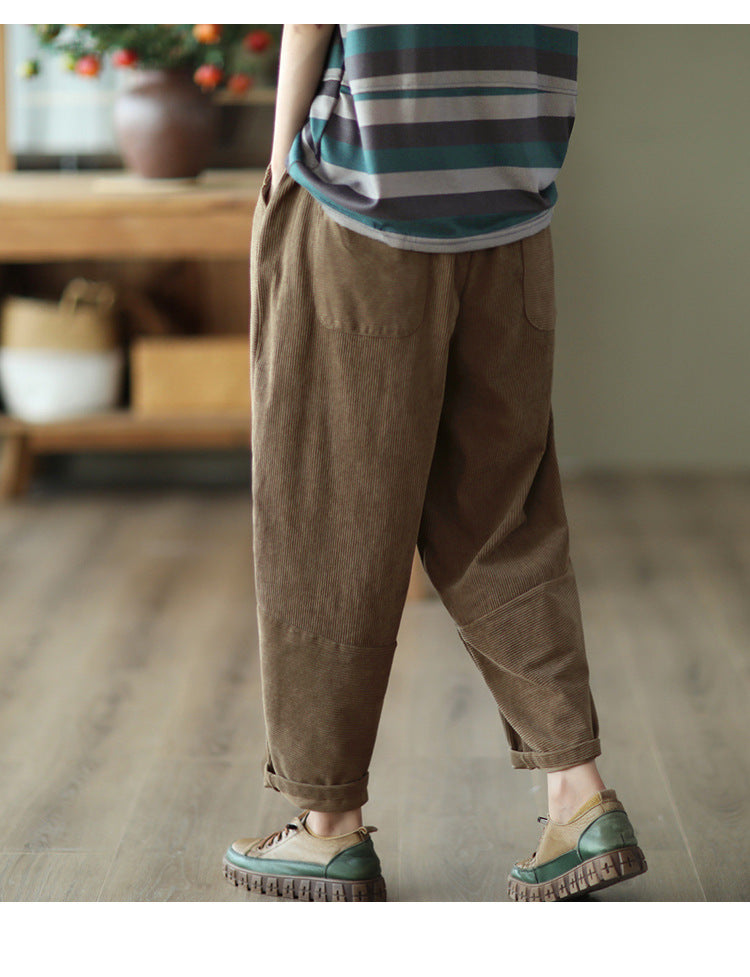 Retro Corduroy Harlan Pants Female