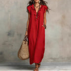 Summer Ruffle Dress With Pockets Women's Spring Elegant Casual Sleeveless A-Line Shift Dresses